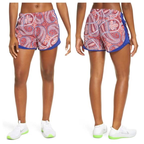 Nike Shorts NWT Tempo Red/Blue Paisley Running Athletic Dri-Fit Women's Small - Picture 2 of 11